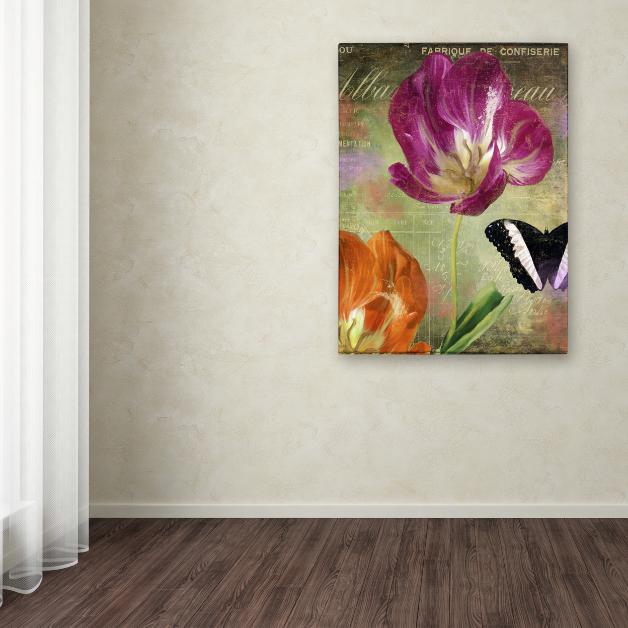 Color Bakery 'Aubergine Peony' Canvas Wall Art 35 X 47 Inches