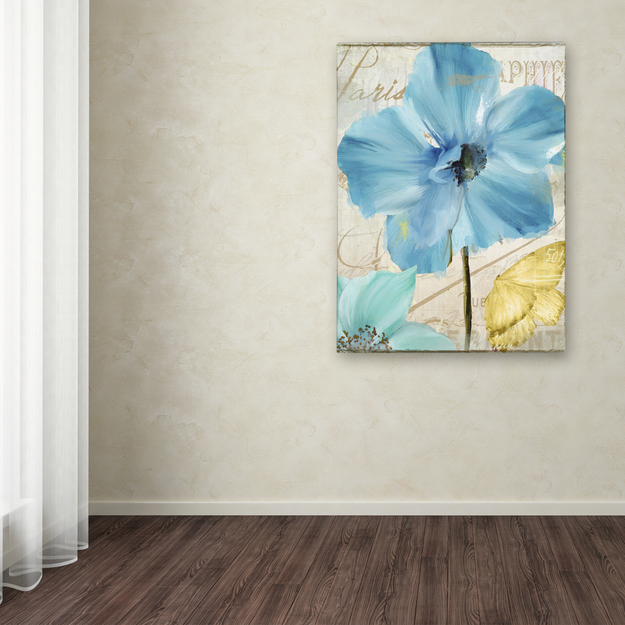 Color Bakery 'Blue Mountain Poppy' Canvas Wall Art 35 X 47 Inches