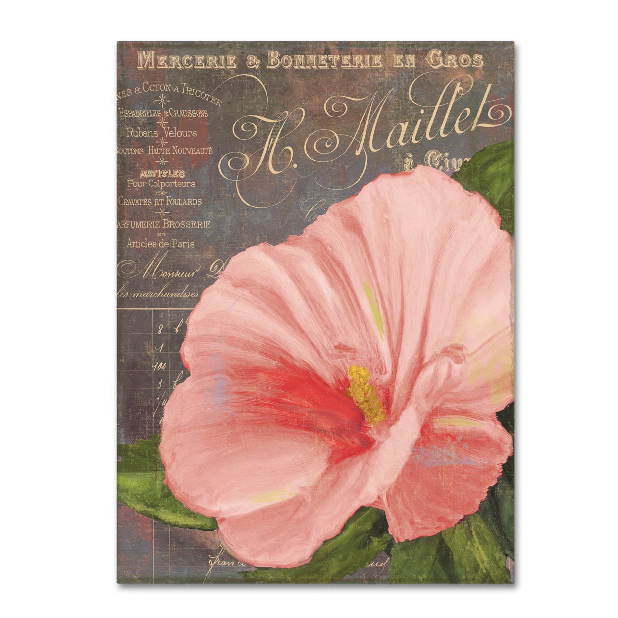 Color Bakery 'Peach Hibiscus' Canvas Wall Art 35 X 47 Inches