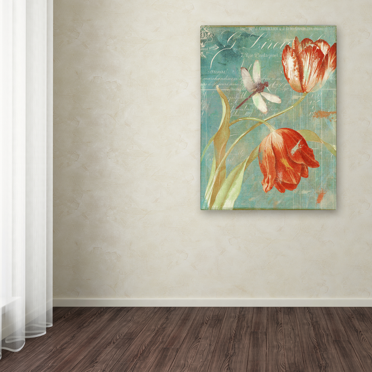 Color Bakery 'Mandarin Tulips' Canvas Wall Art 35 X 47 Inches