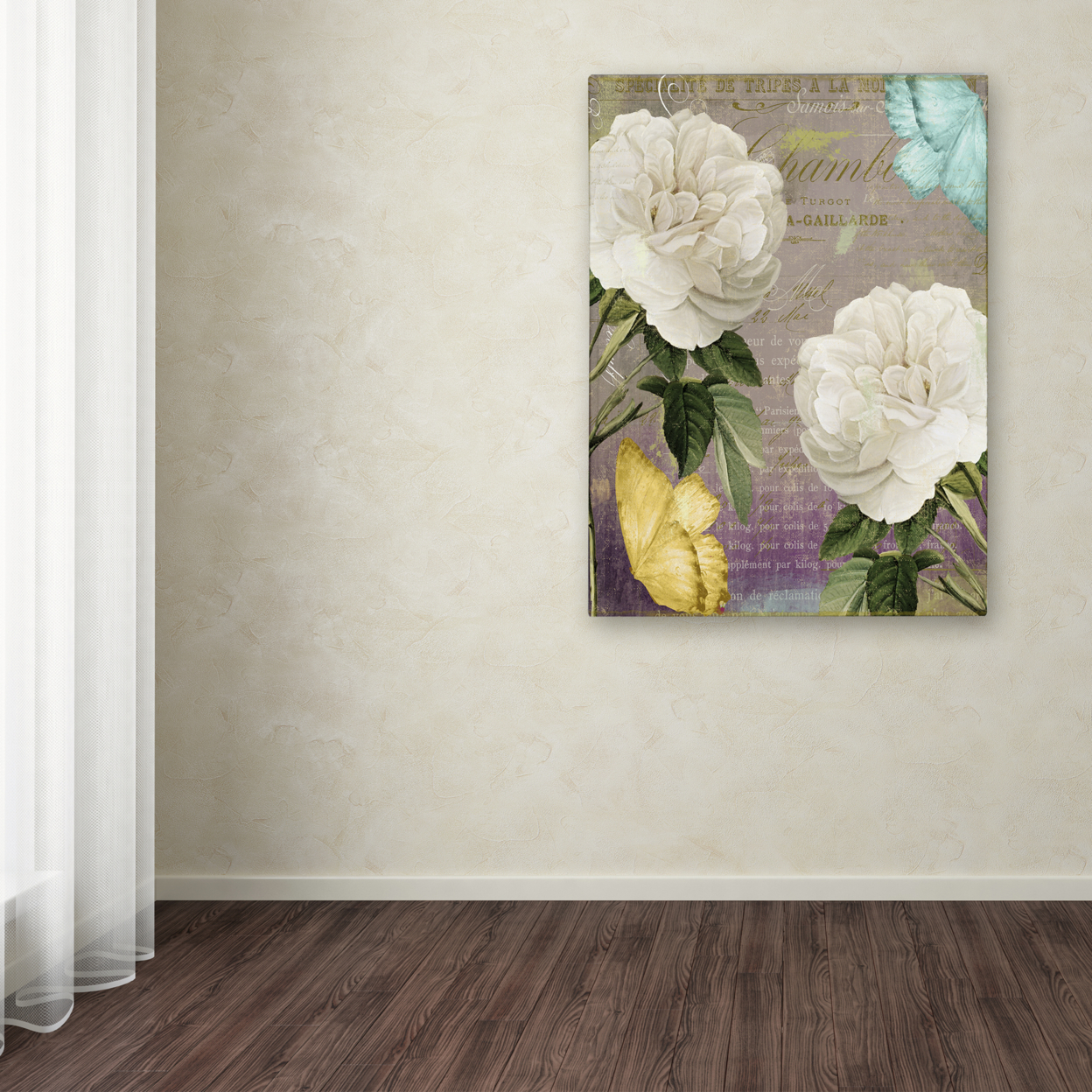 Color Bakery 'White Roses' Canvas Wall Art 35 X 47 Inches