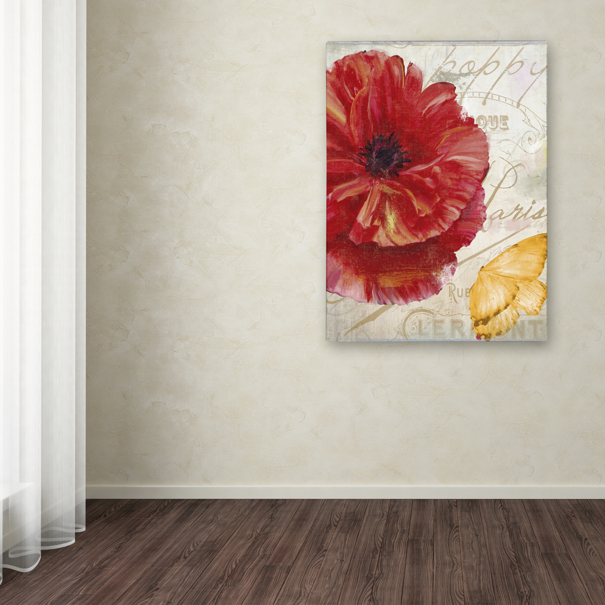 Color Bakery 'Red Poppy' Canvas Wall Art 35 X 47 Inches