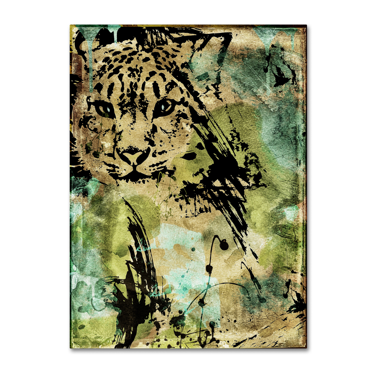 Color Bakery 'Leopard Ink' Canvas Wall Art 35 X 47 Inches
