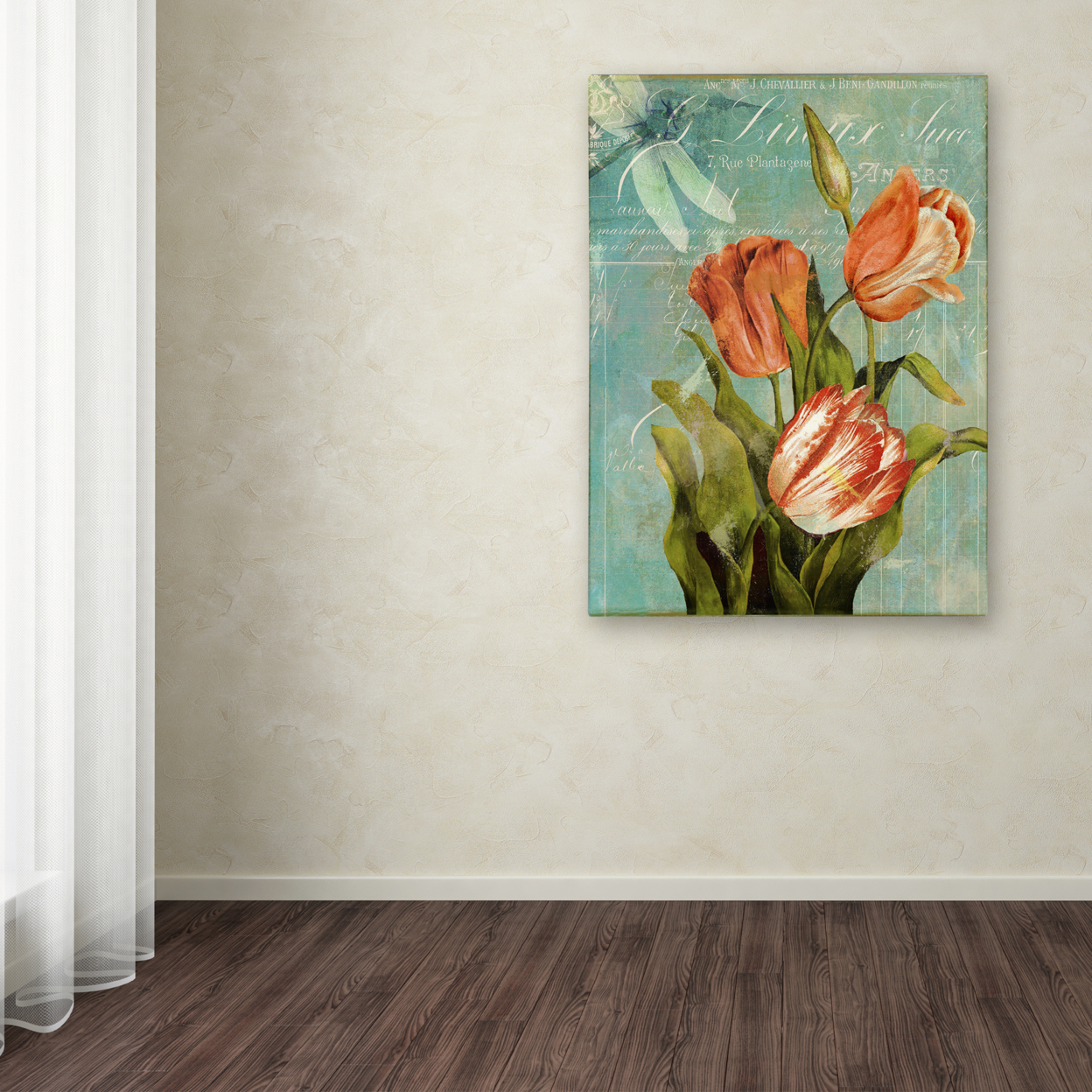 Color Bakery 'Tulips Ablaze III' Canvas Wall Art 35 X 47 Inches