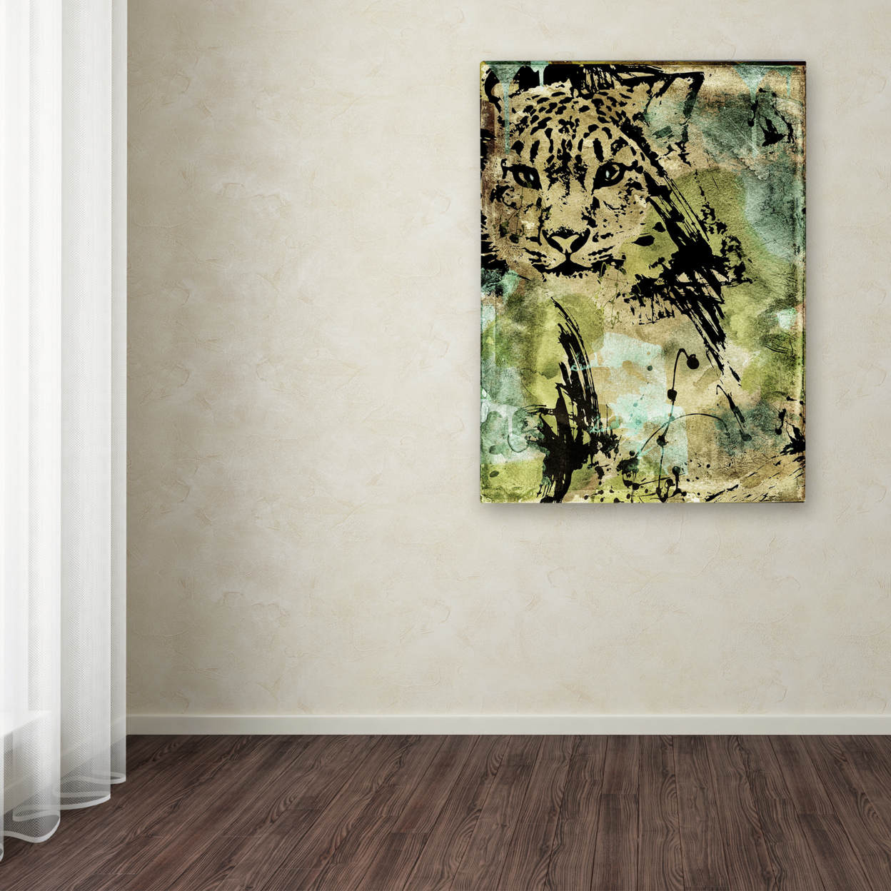Color Bakery 'Leopard Ink' Canvas Wall Art 35 X 47 Inches
