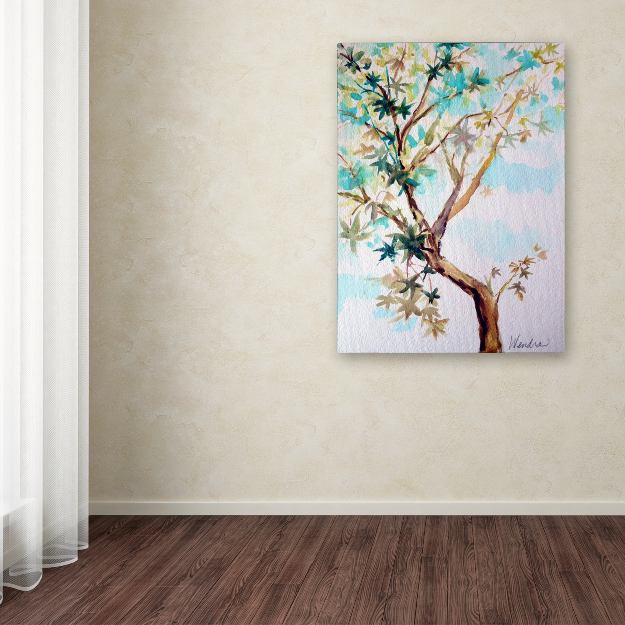 Wendra 'Blue Maple' Canvas Wall Art 35 X 47 Inches