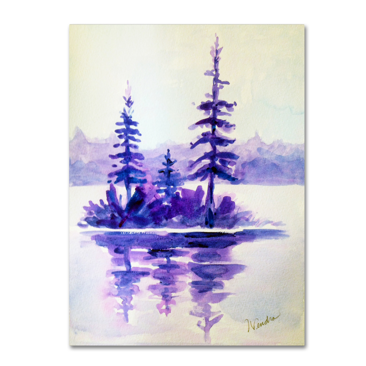 Wendra 'Purple Island' Canvas Wall Art 35 X 47 Inches