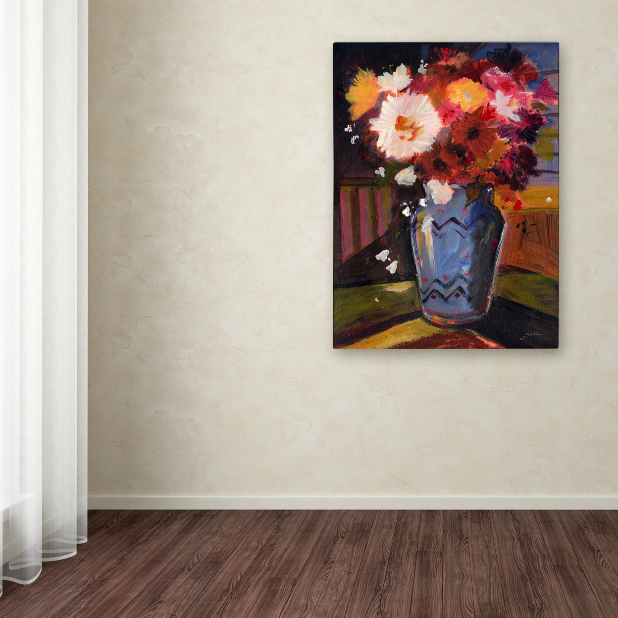 Sheila Golden 'White Flower' Canvas Wall Art 35 X 47 Inches