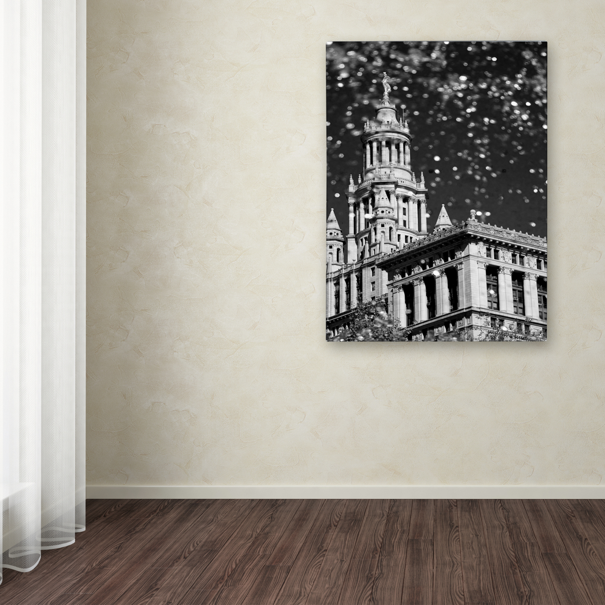 Yale Gurney 'Waterfall Over City Hall' Canvas Wall Art 35 X 47 Inches