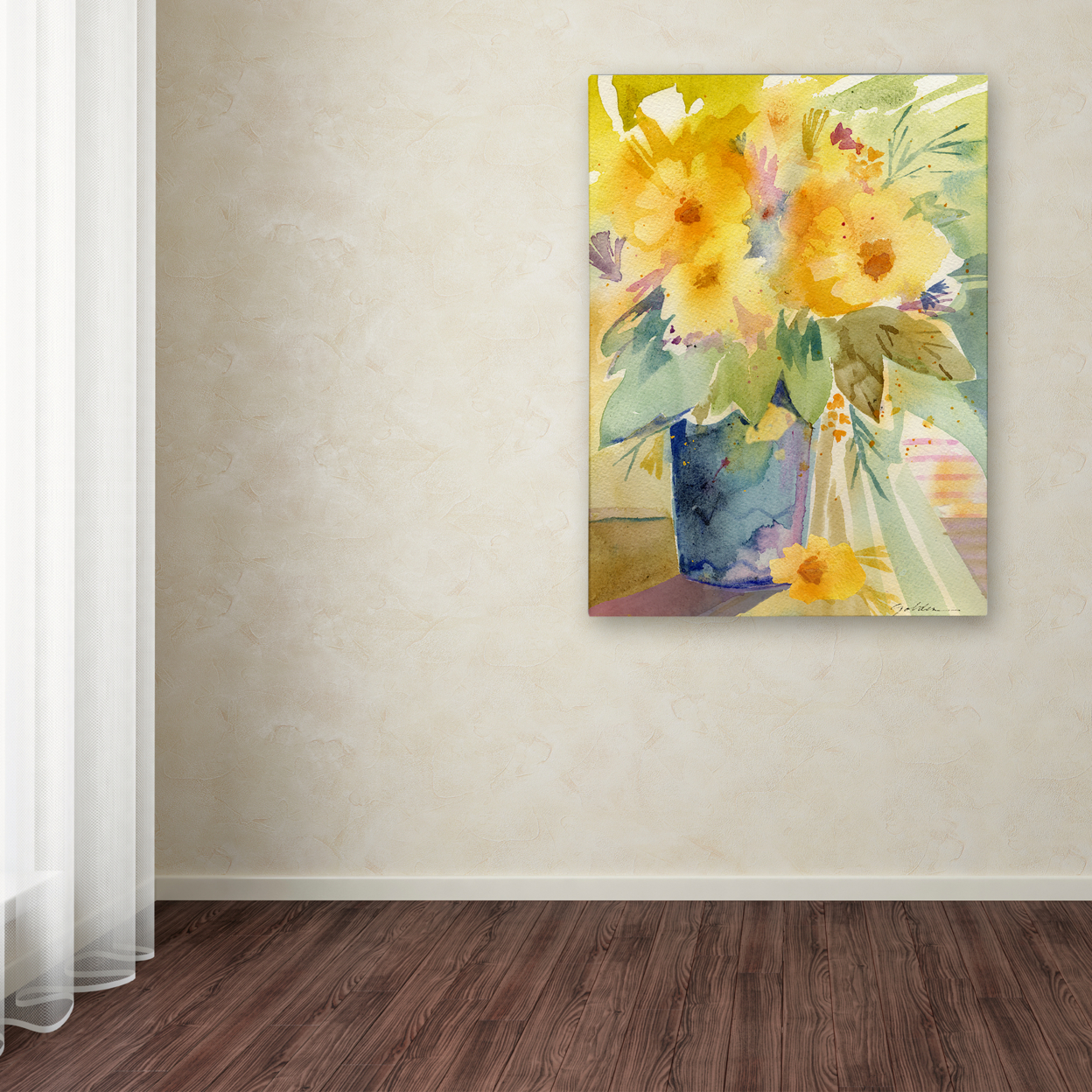 Sheila Golden 'Bouquet In Yellow' Canvas Wall Art 35 X 47 Inches