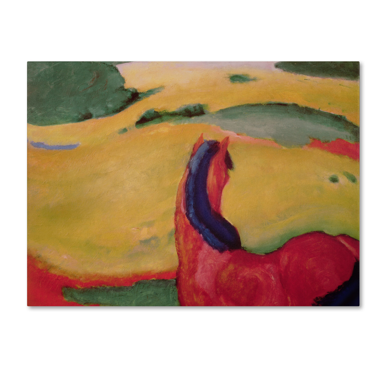 Franz Marc 'Horse In A Landscape, 1910' Canvas Wall Art 35 X 47 Inches