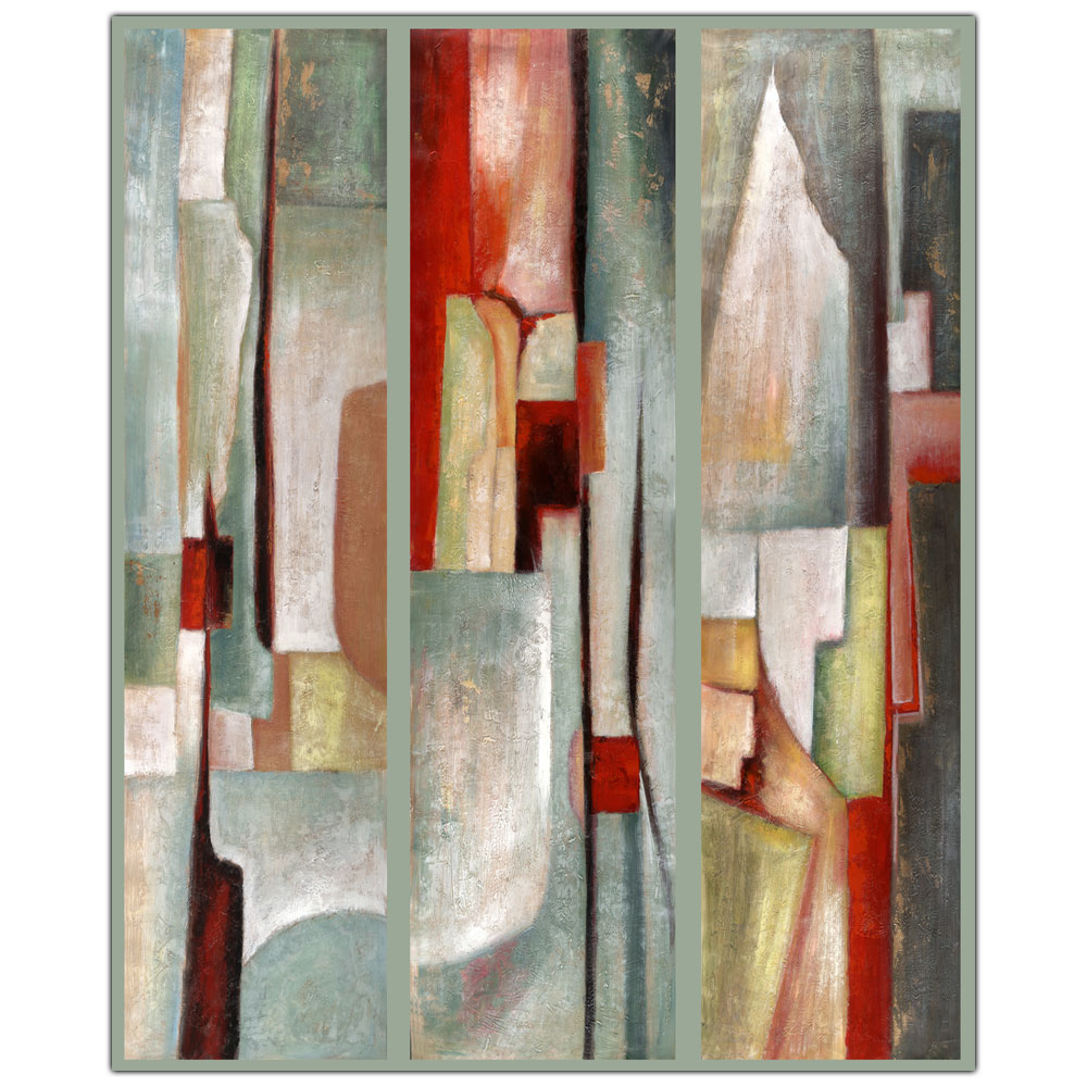 Abstract Triptych By Joval Canvas Wall Art 35 X 47