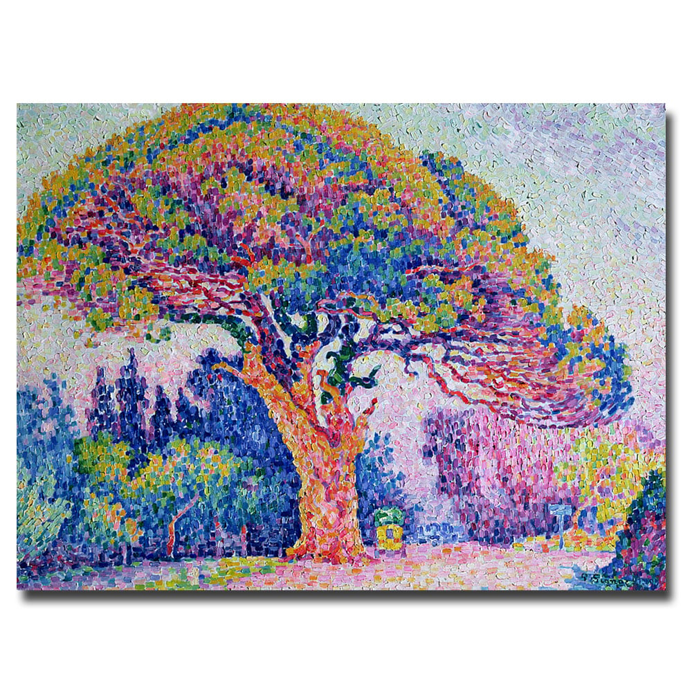 Paul Signac 'The Pine Tree At St.Tropez 1909' Canvas Wall Art 35 X 47 Inches