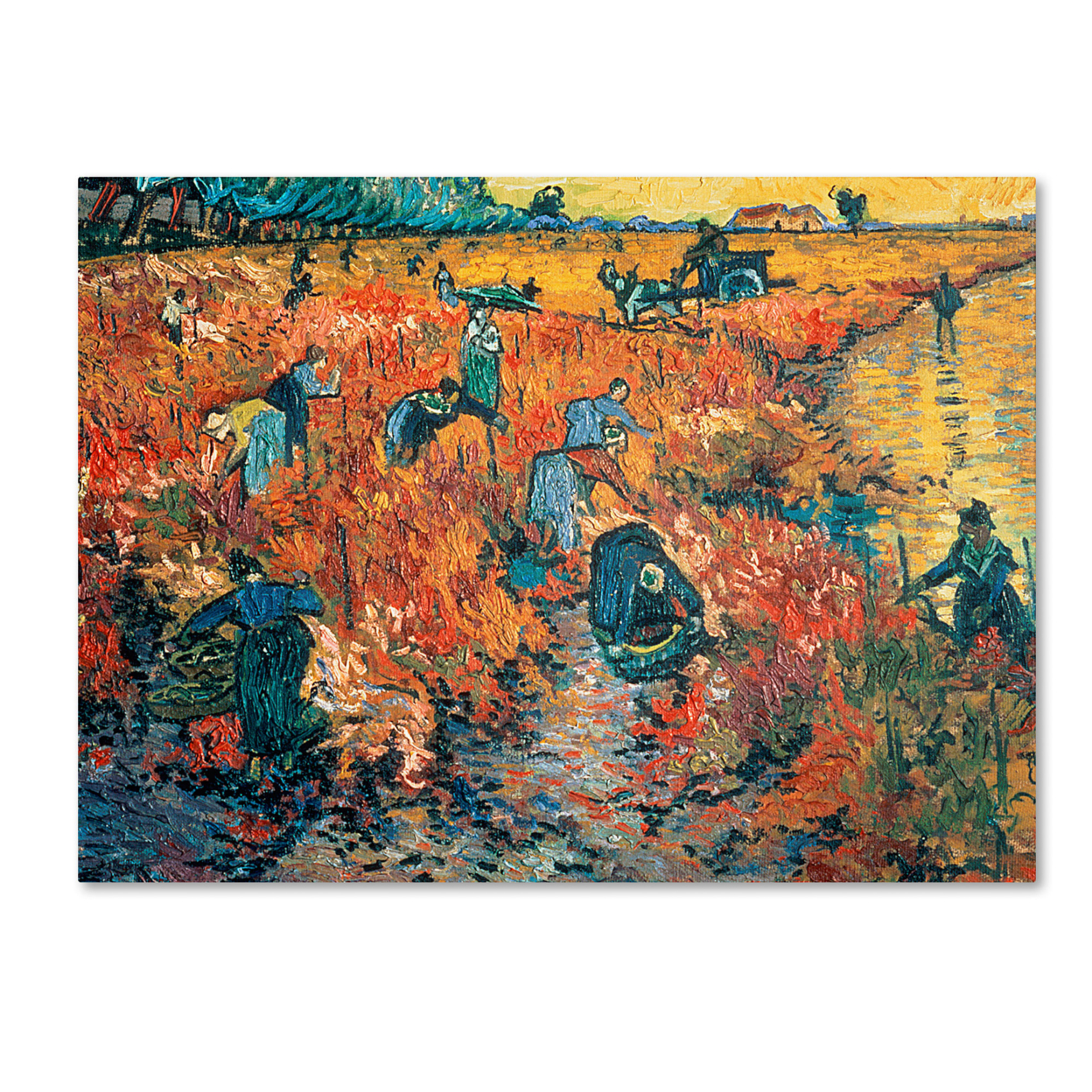 Vincent Van Gogh 'Red Vineyards At Arles 1888' Canvas Wall Art 35 X 47 Inches