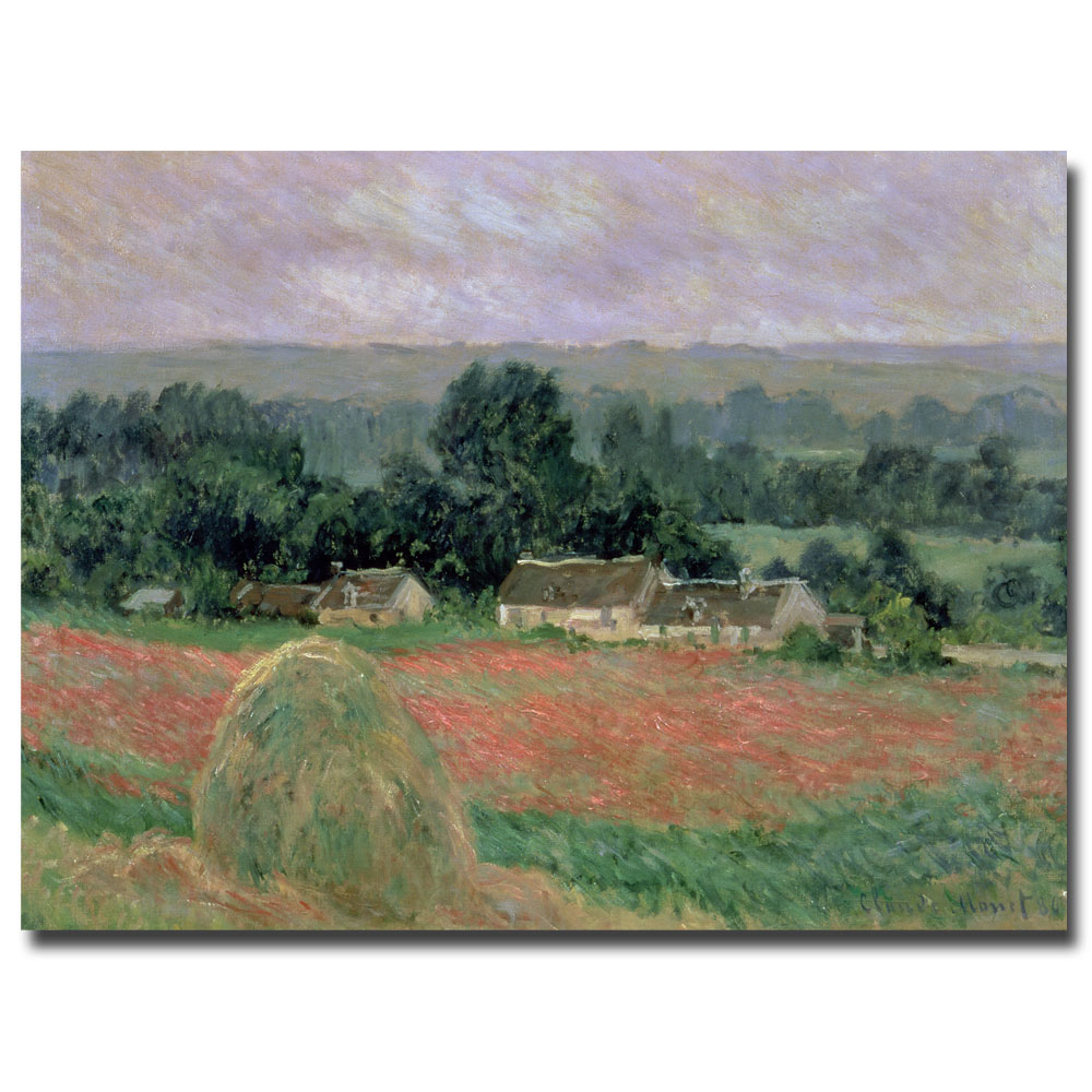 Claude Monet 'Haystack At Giverny, 1886' Canvas Wall Art 35 X 47