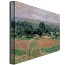 Claude Monet 'Haystack At Giverny, 1886' Canvas Wall Art 35 X 47