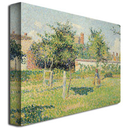 Camille Pissarro 'Woman In The Meadow At Eragny, 1887' Canvas Wall Art 35 X 47