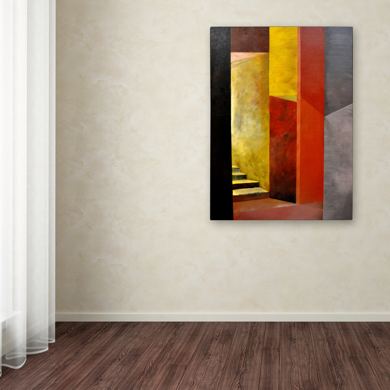 Michelle Calkins 'Mystery Stairwell' Canvas Wall Art 35 X 47