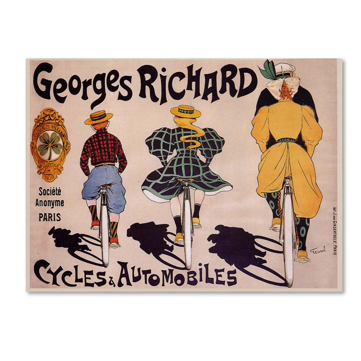 Georges Richard 'Cycles & Automobiles' Canvas Wall Art 35 X 47