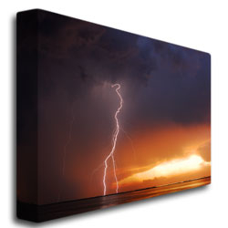 Kurt Shaffer 'Lightning Sunset IV' Canvas Wall Art 35 X 47