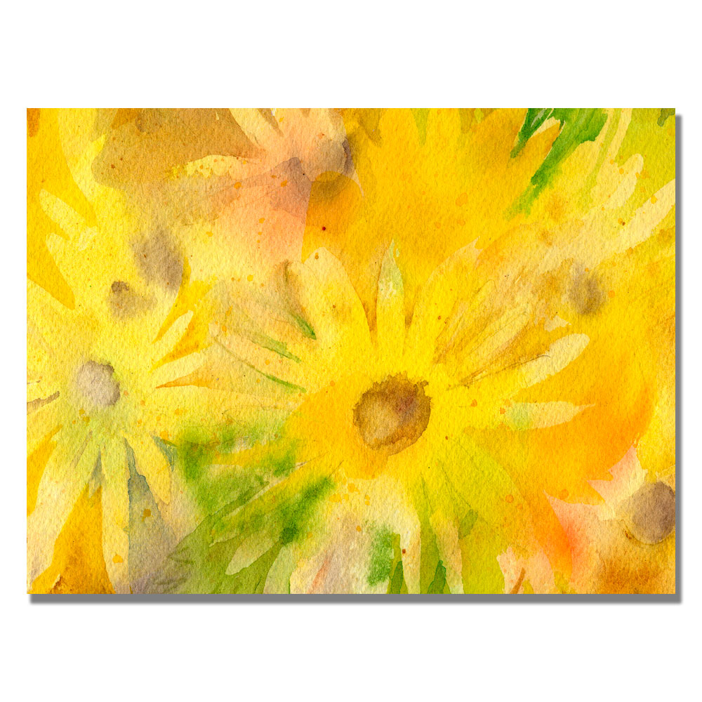 Sheila Golden 'Yellow Wildflowers' Canvas Wall Art 35 X 47