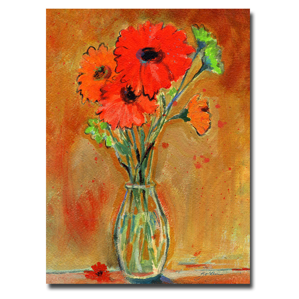 Sheila Golden 'Daisy Vase' Canvas Wall Art 35 X 47