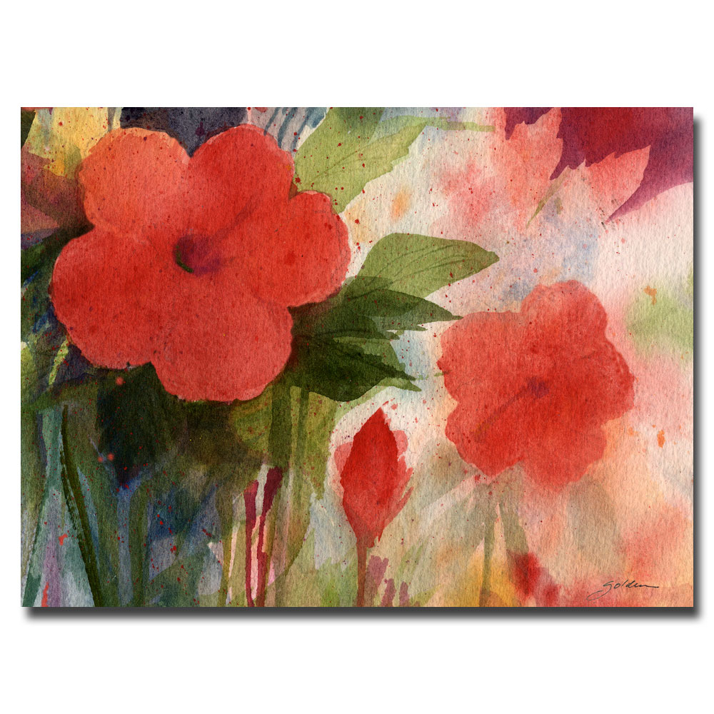 Sheila Golden 'Red Blossoms' Canvas Wall Art 35 X 47