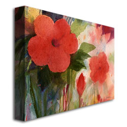 Sheila Golden 'Red Blossoms' Canvas Wall Art 35 X 47