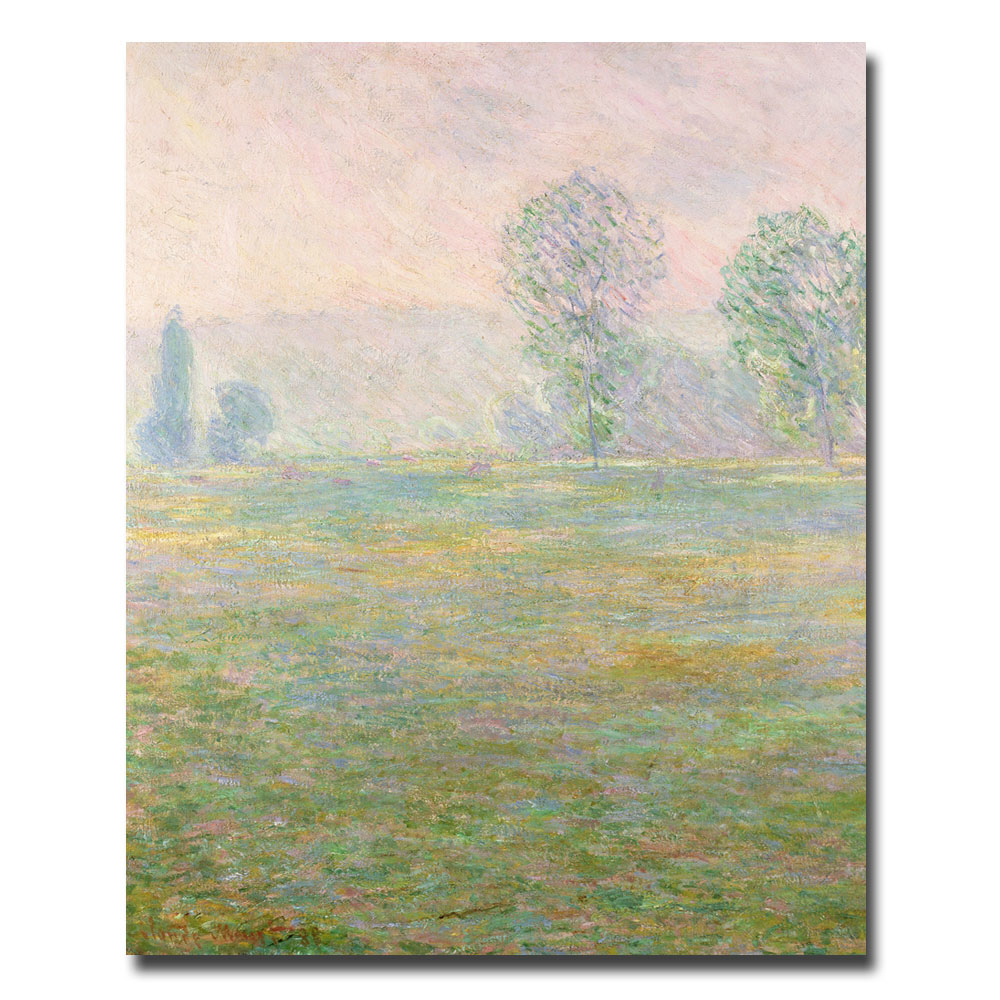 Claude Monet 'Meadows In Giverny 1885' Canvas Wall Art 35 X 47