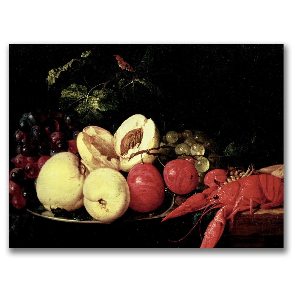 Jan Davidz Heem 'Still Life Of Fruit With A Lobs' Canvas Wall Art 35 X 47