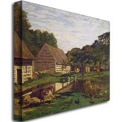 Claude Monet 'A Farmyard In Normandy 1863' Canvas Wall Art 35 X 47