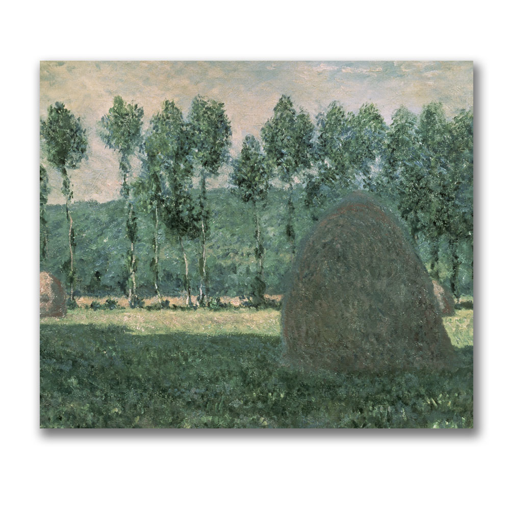Claude Monet 'Haystacks Near Giverny 1884-89' Canvas Wall Art 35 X 47