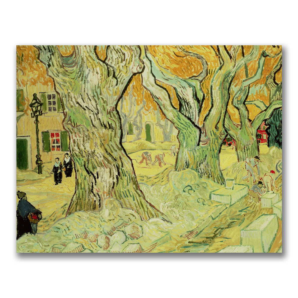 Vincent Van Gogh 'The Road Menders 1889' Canvas Wall Art 35 X 47