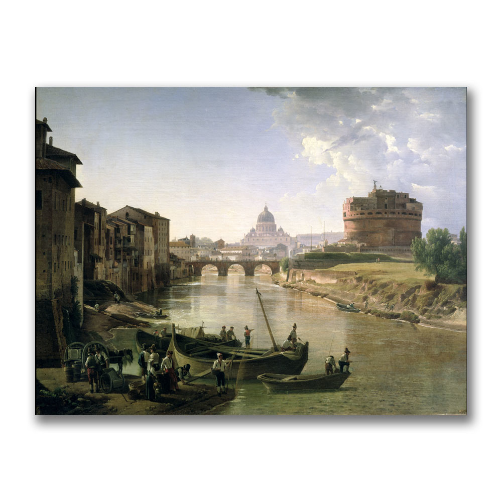 Silvester Shchedrin 'New Rome With The Castel' Canvas Wall Art 35 X 47