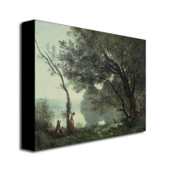 Jean Baptiste Corot 'Recollections Of Mortefontaine' Canvas Wall Art 35 X 47