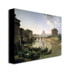 Silvester Shchedrin 'New Rome With The Castel' Canvas Wall Art 35 X 47