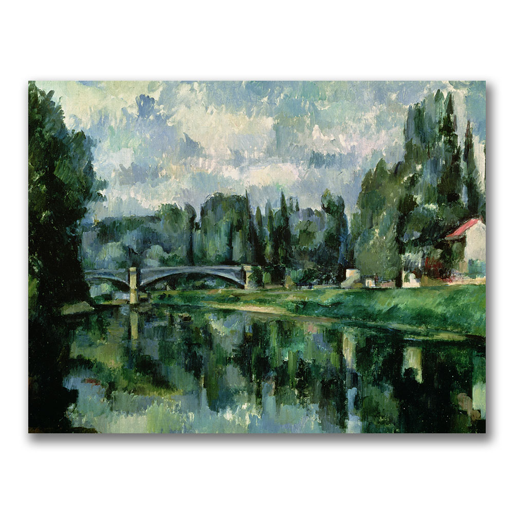 Paul Cezanne 'The Banks Of The Marne At Creteil' Canvas Wall Art 35 X 47