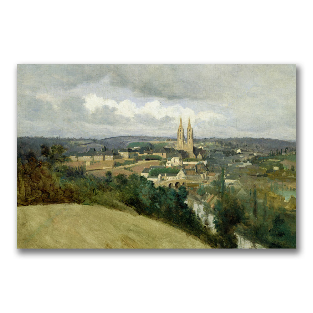 Jean Baptiste Corot 'General Veiw Of The Town' Canvas Wall Art 35 X 47