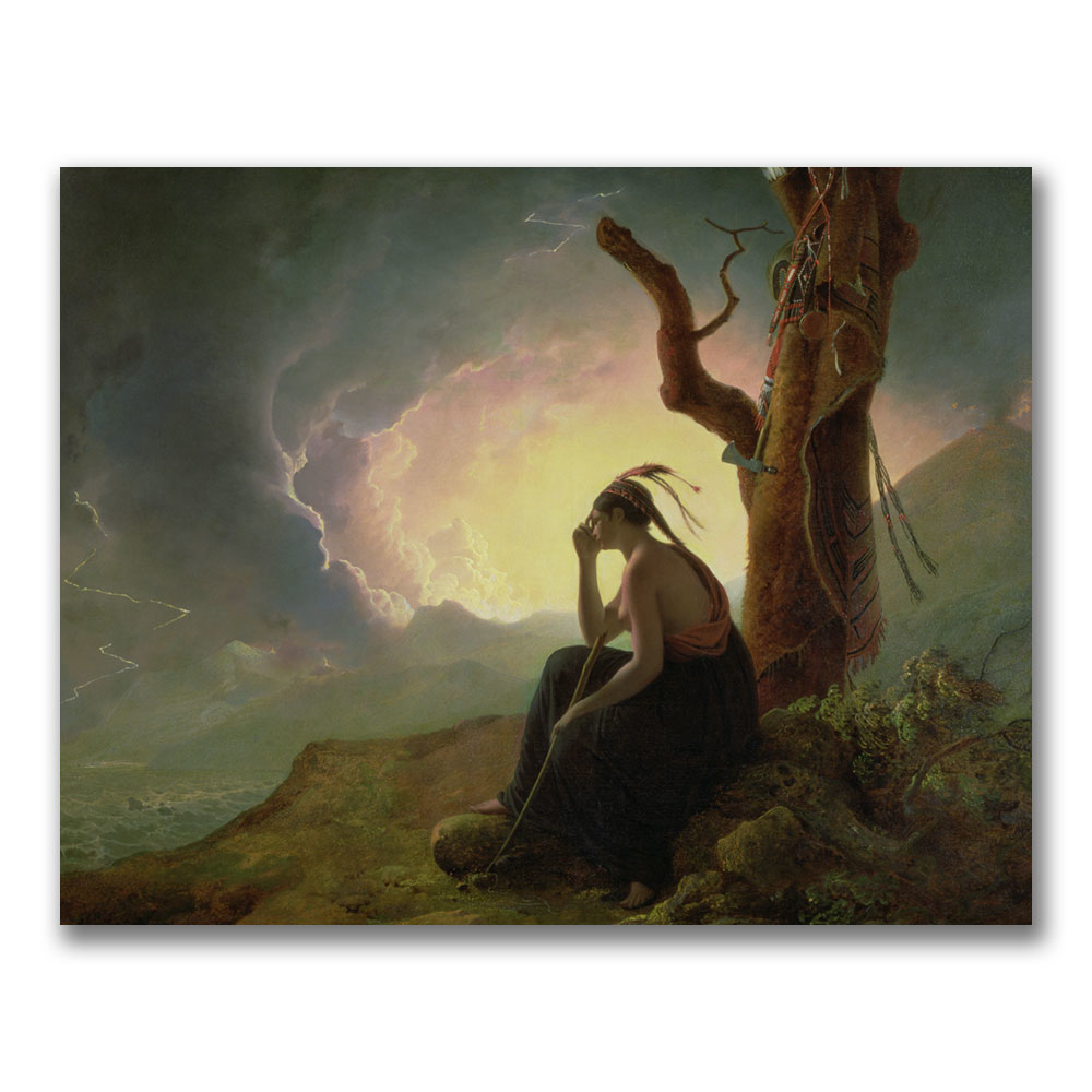 Joseph Wright Of Derby 'Widow Of An Indian Chief'Canvas Wall Art 35 X 47