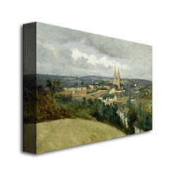 Jean Baptiste Corot 'General Veiw Of The Town' Canvas Wall Art 35 X 47