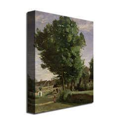 Jean Baptiste Corot 'Outskirts Of A Village' Canvas Wall Art 35 X 47