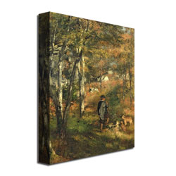 Pierre Renoir 'Jules Le Coeur In The Forest' Canvas Wall Art 35 X 47