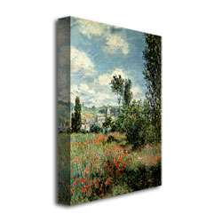 Claude Monet 'Path Through The Poppies' Canvas Wall Art 35 X 47