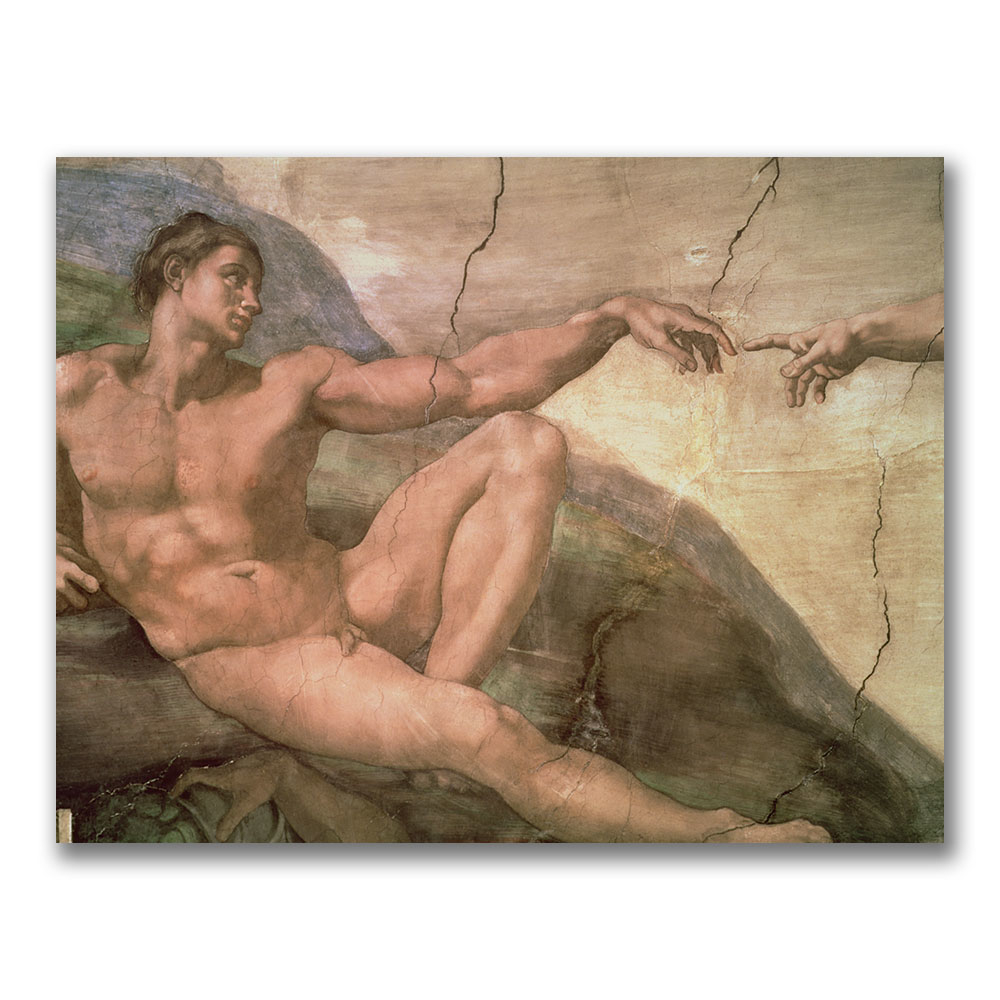 Michelangelo 'The Creation Of Adam' Canvas Wall Art 35 X 47
