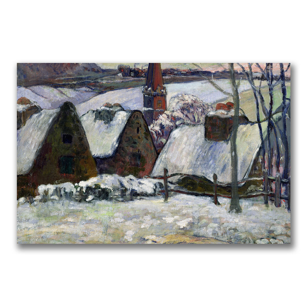 Paul Gauguin 'Brenton Village Under Snow' Canvas Wall Art 35 X 47