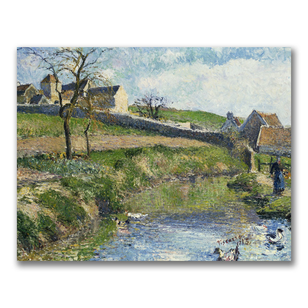 Camille Pissaro 'The Farm At Osny' Canvas Wall Art 35 X 47