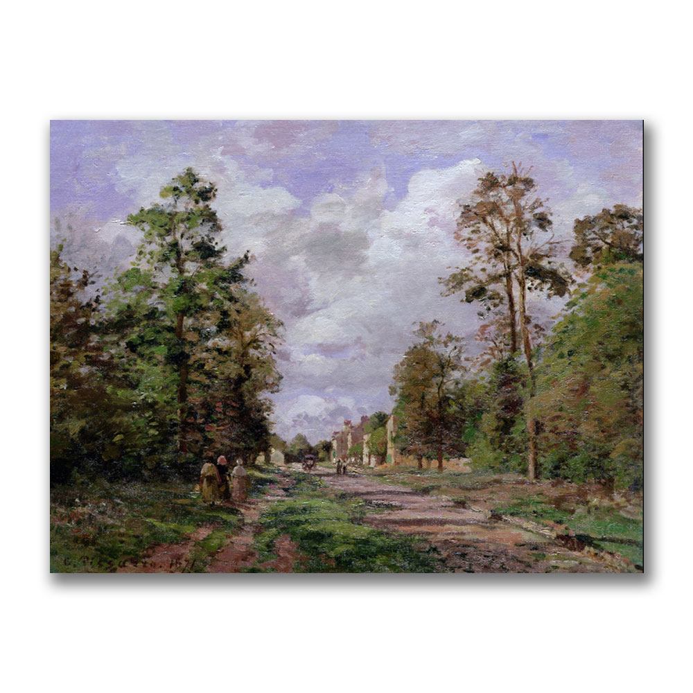 Camille Pissaro'The Road To Louveciennes Edge' Canvas Wall Art 35 X 47
