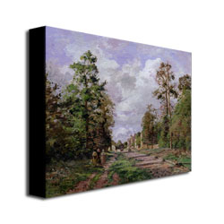 Camille Pissaro'The Road To Louveciennes Edge' Canvas Wall Art 35 X 47