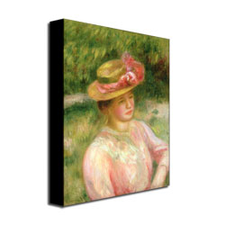 Pierre Renoir 'The Straw Hat' Canvas Wall Art 35 X 47