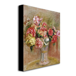 Pierre Renoir 'Roses In A Sevres Vase' Canvas Wall Art 35 X 47